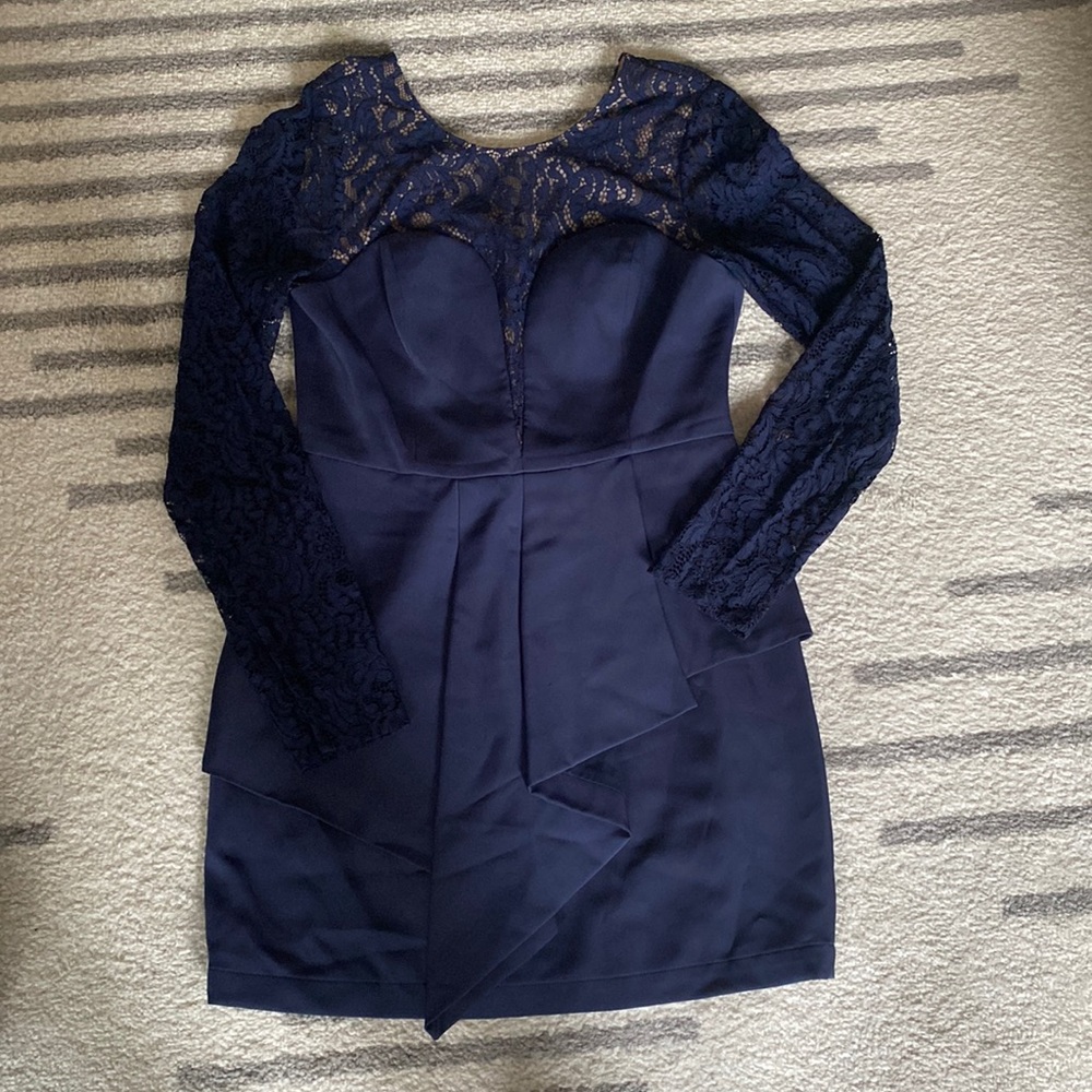 BCBG MaxAzria Navy Lace Kerrianne Dress